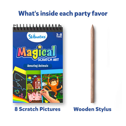 Magical Scratch Art: Party Favors (Pack of 15) | Amazing Animals (ages 3-8)