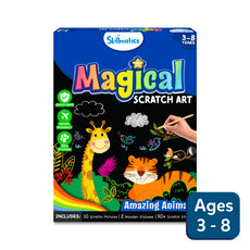 Magical Scratch Art Kit for Children Featuring Amazing Animal Designs for Ages 3-8
