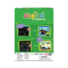 Magical Scratch Art Kit featuring Dinosaur designs for kids ages 3 to 8