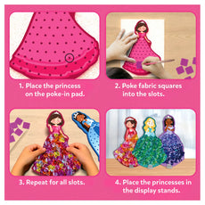 Princess craft activity instructions for Poke-in Art Magical Princesses mess-free art kit
