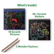 Dinosaur scratch art kit from Magical Scratch Art World of Dinosaurs for kids ages 3-8