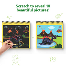 Dinosaur scratch art notebook from Magical Scratch Art World of Dinosaurs for ages 3-8