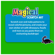 Colorful Magical Scratch Art Kit featuring Dinosaur World for kids ages 3-8