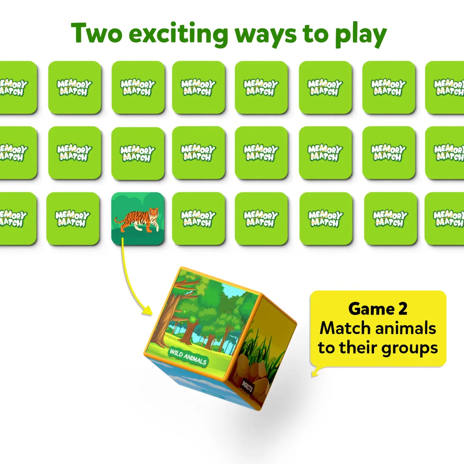 Memory Match game featuring Animal Planet characters for ages 3 to 7