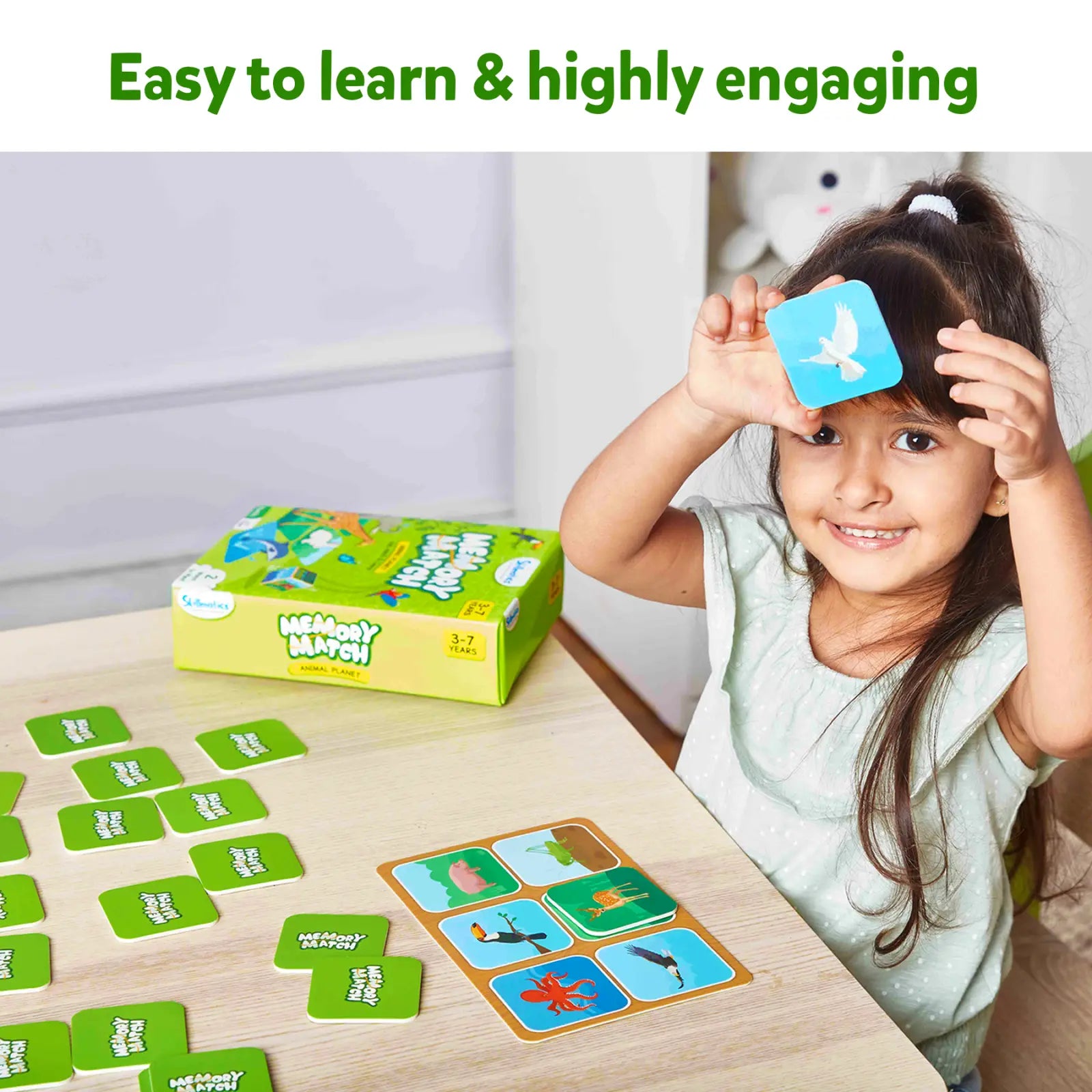 Memory match game with colorful animal cards from Animal Planet for kids ages 3 to 7