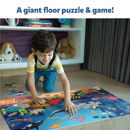 Ocean-themed floor puzzle featuring Underwater Animals for ages 3-7 from Piece & Play