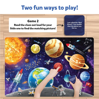 Space-themed puzzle game for children ages 3-7 in the Piece & Play Up in Space collection