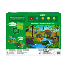 Educational puzzle box featuring colorful animal images for children ages 3-7