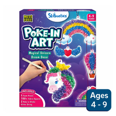 Poke-in art kit for kids featuring a magical unicorn dream decor for mess-free creativity