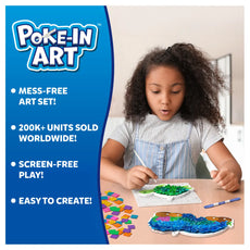 Poke-in art set for kids featuring underwater animal designs, mess-free craft activity