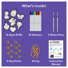 Aqua Puffs craft kit featuring princesses and unicorns for 3D art projects for ages 4+