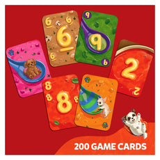 Colorful number game cards from Pups in a Soup Hilarious Fast Paced Card Game for ages 8+