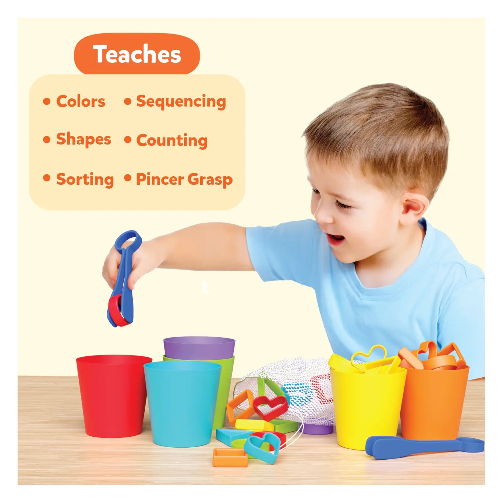 Colorful Silicone Rainbow Sorting Toy for Toddlers to Learn Counting and Sequencing