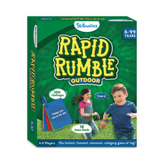 Rapid Rumble outdoor game box for educational and clever tag game for ages 6 plus