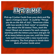Rapid Rumble game instructions for Rapid Rumble A Trip Around The 50 States board game