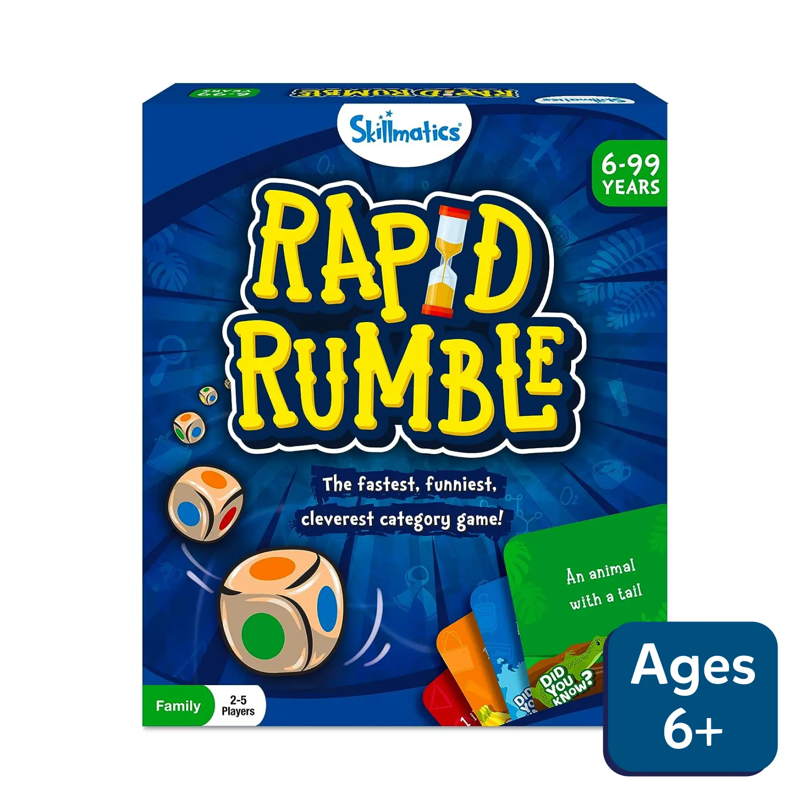 Rapid Rumble board game for ages 6+ featuring colorful pieces and exciting gameplay