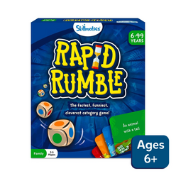 Rapid Rumble board game for ages 6+ featuring colorful pieces and exciting gameplay