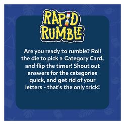 Rapid Rumble game instructions for the Rapid Rumble Board Game ages 6+