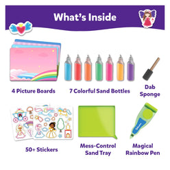Sand art kit for kids featuring unicorns and princesses in Sand-Tastic Art collection