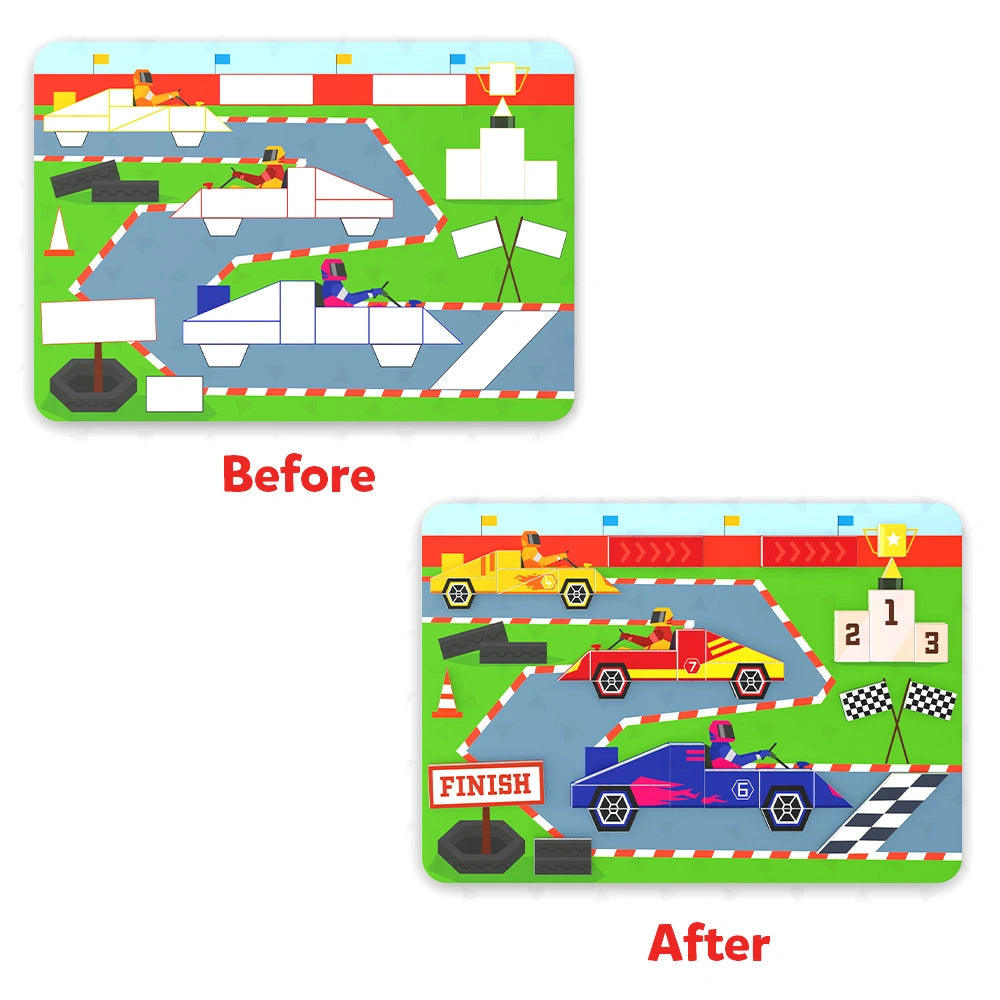 Tangram Twist: Off We Go! | No mess sticker art (ages 4-7)