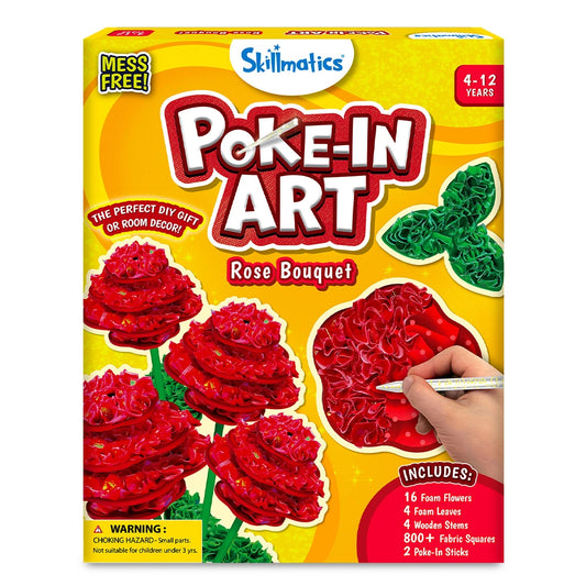 Skillmatics Poke-in Art - Rose Bouquet, Mess-Free Fun for Kids, DIY Wood Craft Kits