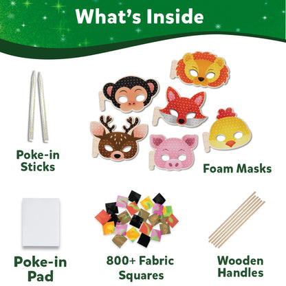 Skillmatics Poke-in Art - Animal Masks, Mess-Free Fun (Ages 4-9)