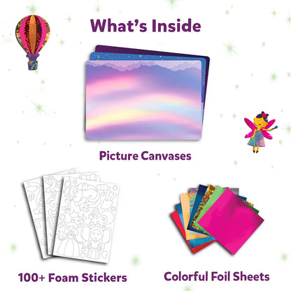 Skillmatics Foil Fun Unicorns & Princesses No Mess Craft Kit, (100+ Piece Art Set)