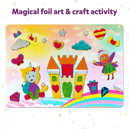 Skillmatics Foil Fun Unicorns & Princesses No Mess Craft Kit, (100+ Piece Art Set)