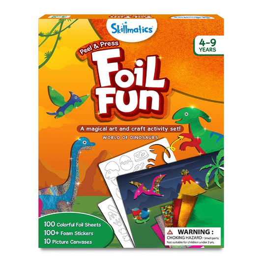 Skillmatics Foil Fun - Dinosaurs, No Mess Art for Kids, Craft Kits & Supplies, DIY Creative Activity