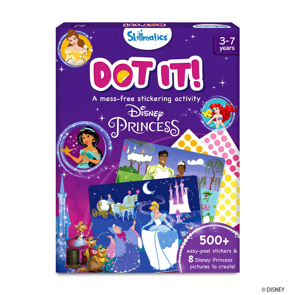 Disney Princess sticker activity kit from Dot it featuring Disney Princesses for kids
