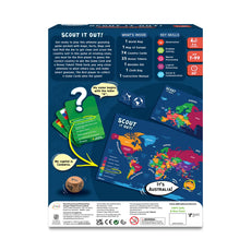 Image of Scout It Out board game box with Countries of The World theme for ages 7+