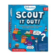 Scout It Out board game box for Scout It Out The 50 States trivia game for ages 7+