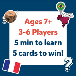 Game box displaying age and player info for Scout it Out Countries of The World trivia game