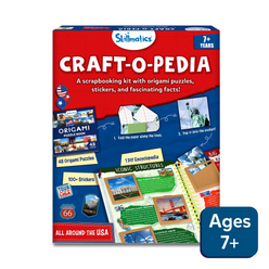 Skillmatics Craft-O-Pedia scrapbooking kit for ages 7+ featuring USA-themed origami puzzles