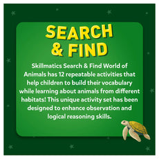 Educational search and find game on reusable activity mats featuring World of Animals for ages 3-6