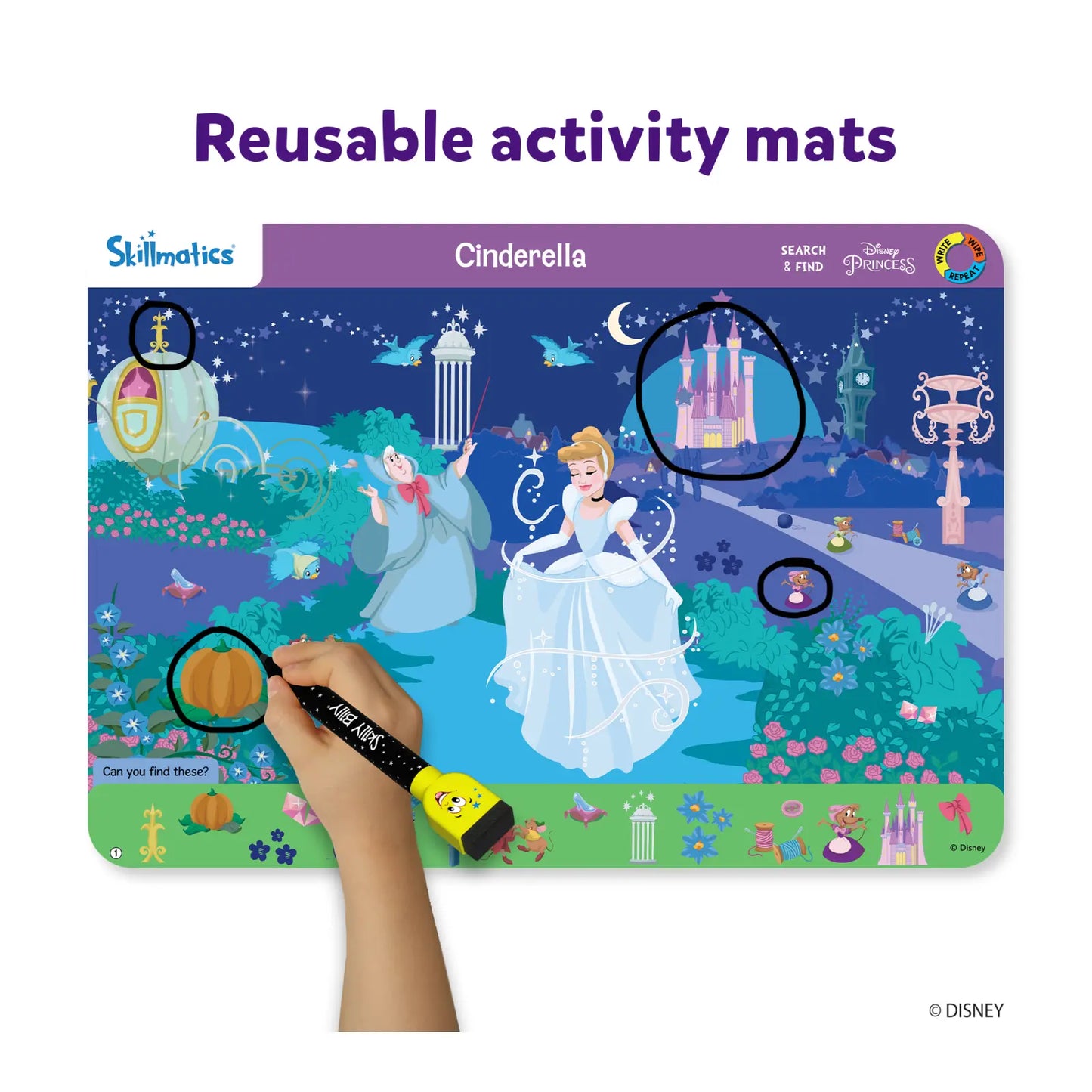 Search & Find: Disney Princesses | Reusable Activity Mats (ages 3-6)