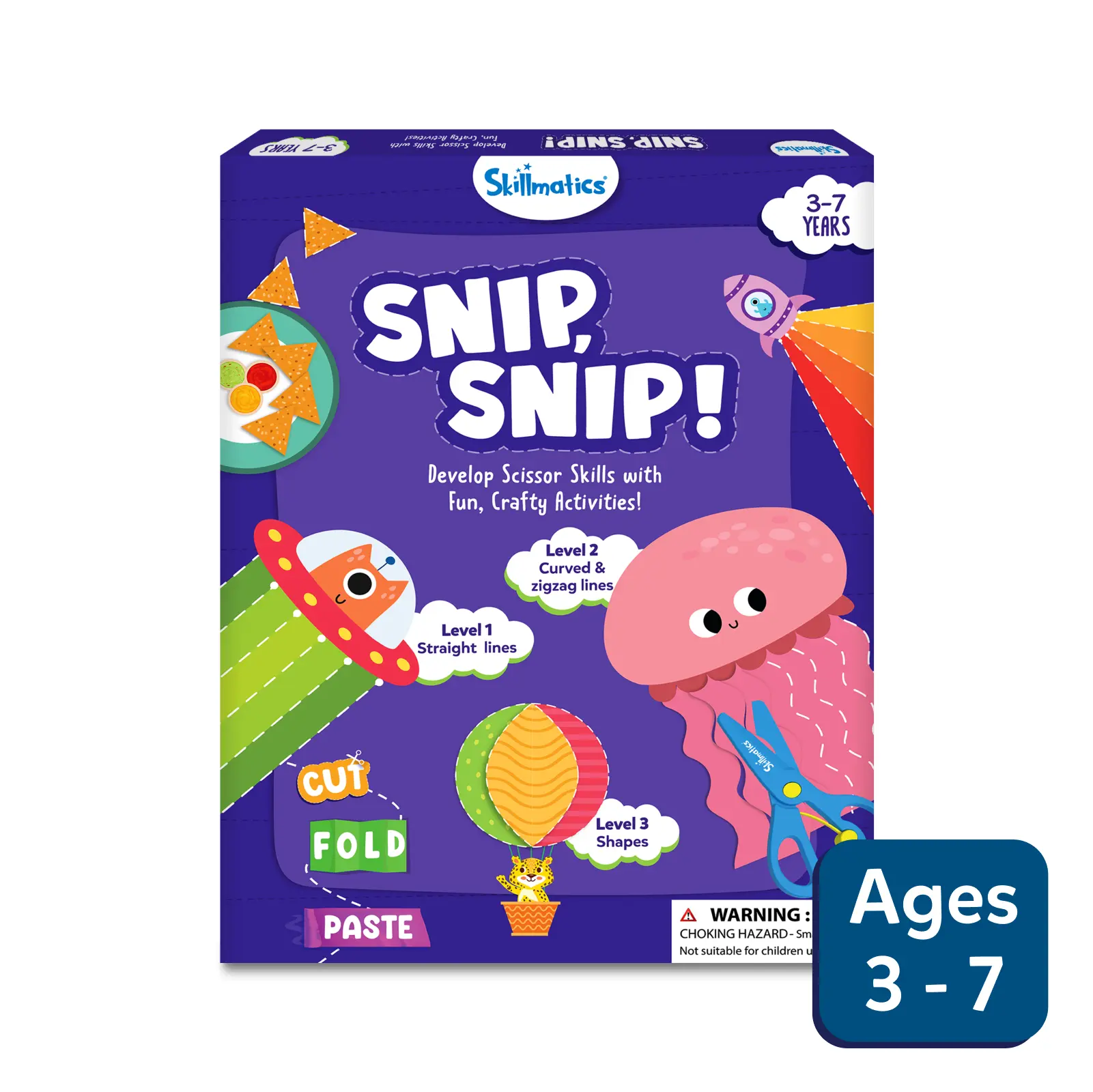 Children’s scissor skills activity box from Snip Snip Art & Craft Activity Kit for ages 3 to 7