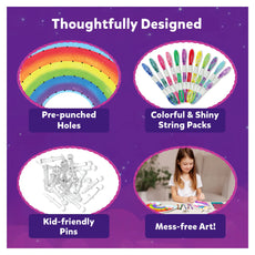 Four product features of Super Strings Unicorn Magic Mess-Free String Art Kit for Kids