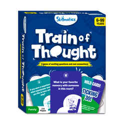Train of Thought card game for family and kids ages 6+ focusing on fun conversation starters