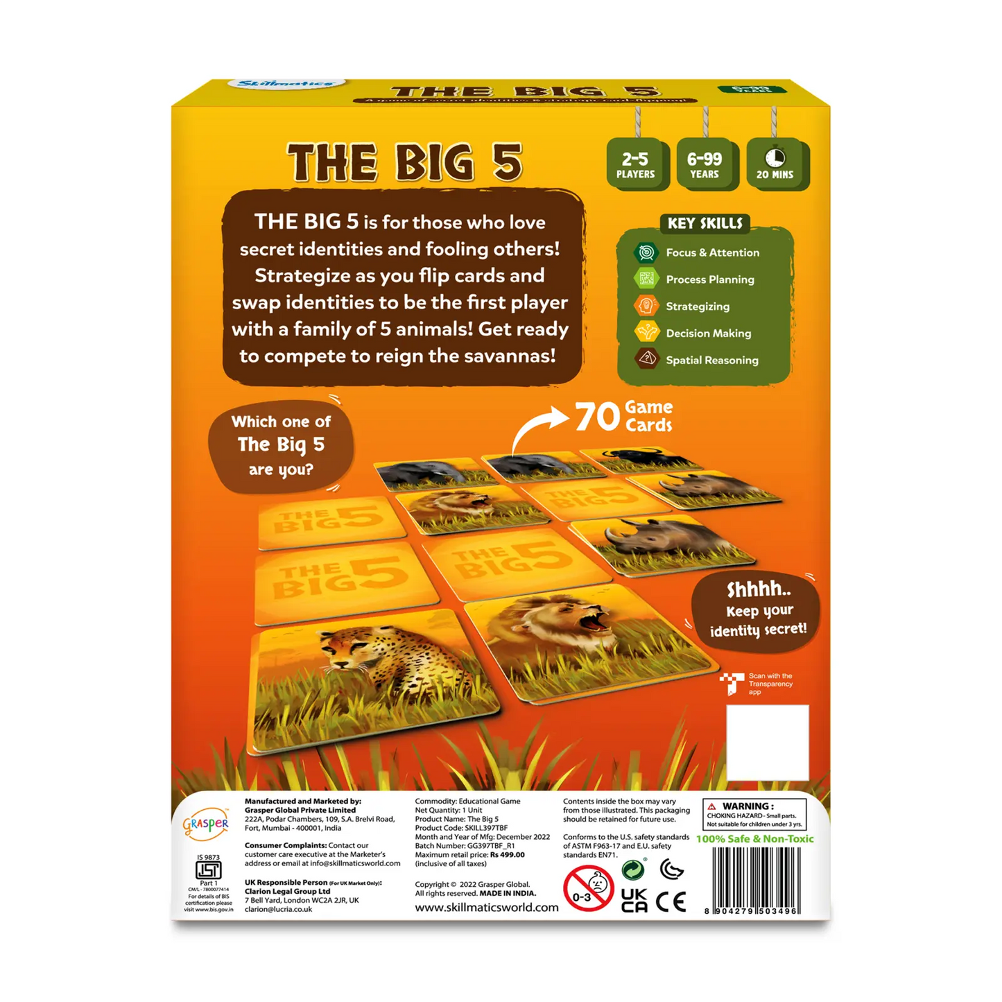 The Big 5 | Strategy Card Game (ages 6+)