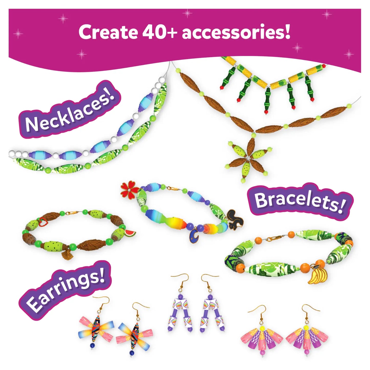 Roll-up Beads: Tropical Paradise | DIY Jewelry Kit (ages 6-13)