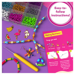 Necklace-making craft kit with colorful beads from Roll-up Beads Tropical Paradise DIY Jewelry Kit