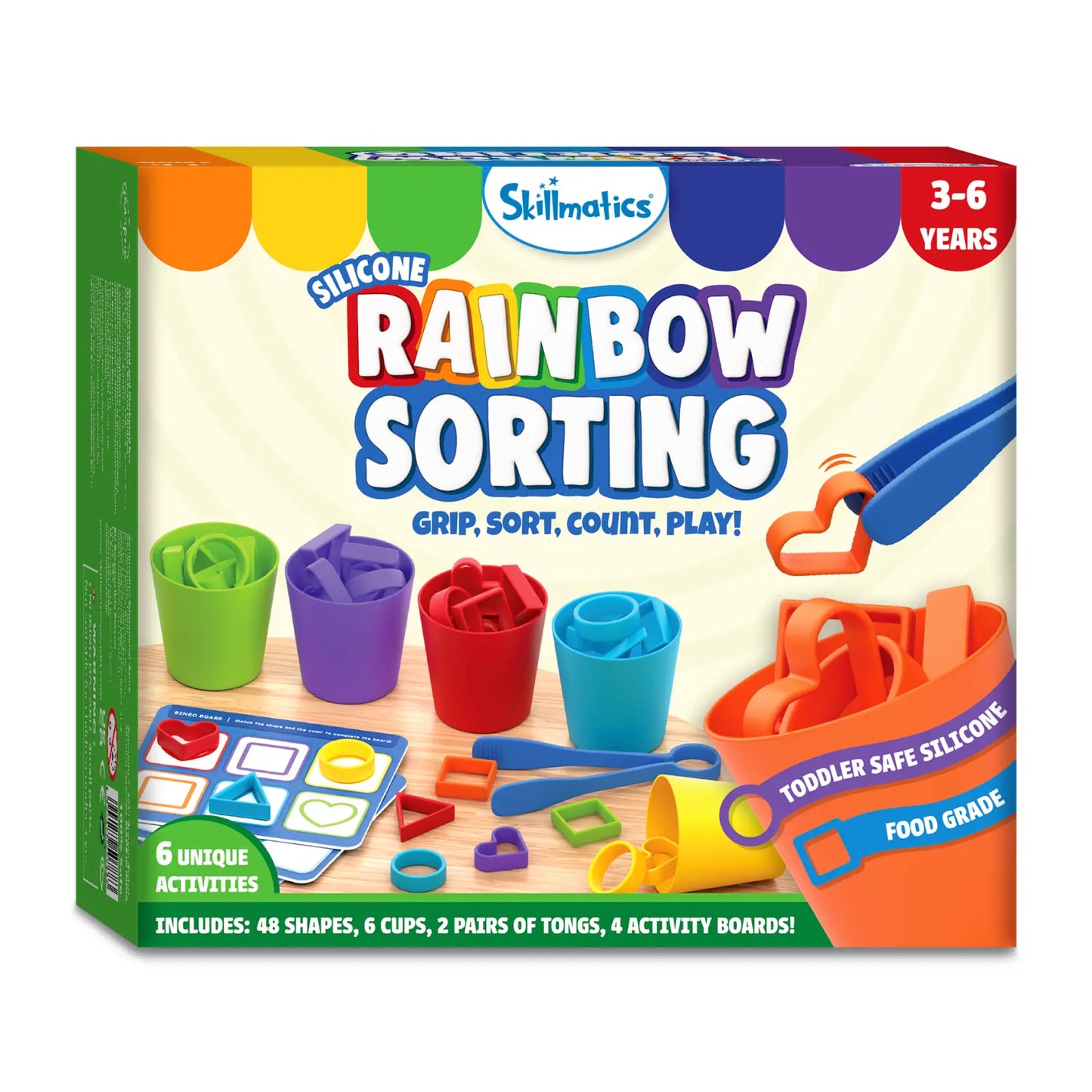 Colorful Silicone Rainbow Sorting Toy for counting, sequencing, and early learning