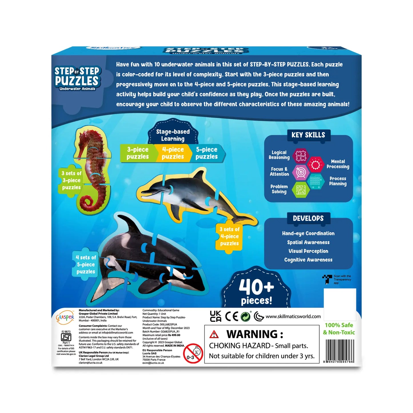 Step By Step Puzzle: Underwater Animals (ages 3+)