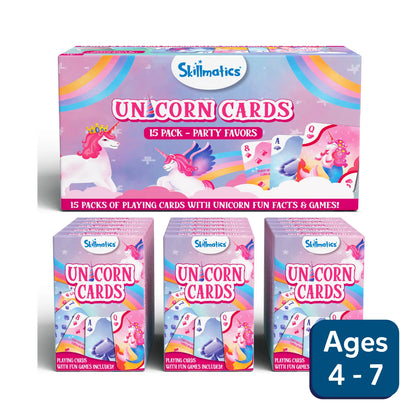 Unicorn Cards | 15 Packs Playing Cards Set (ages 4-7)