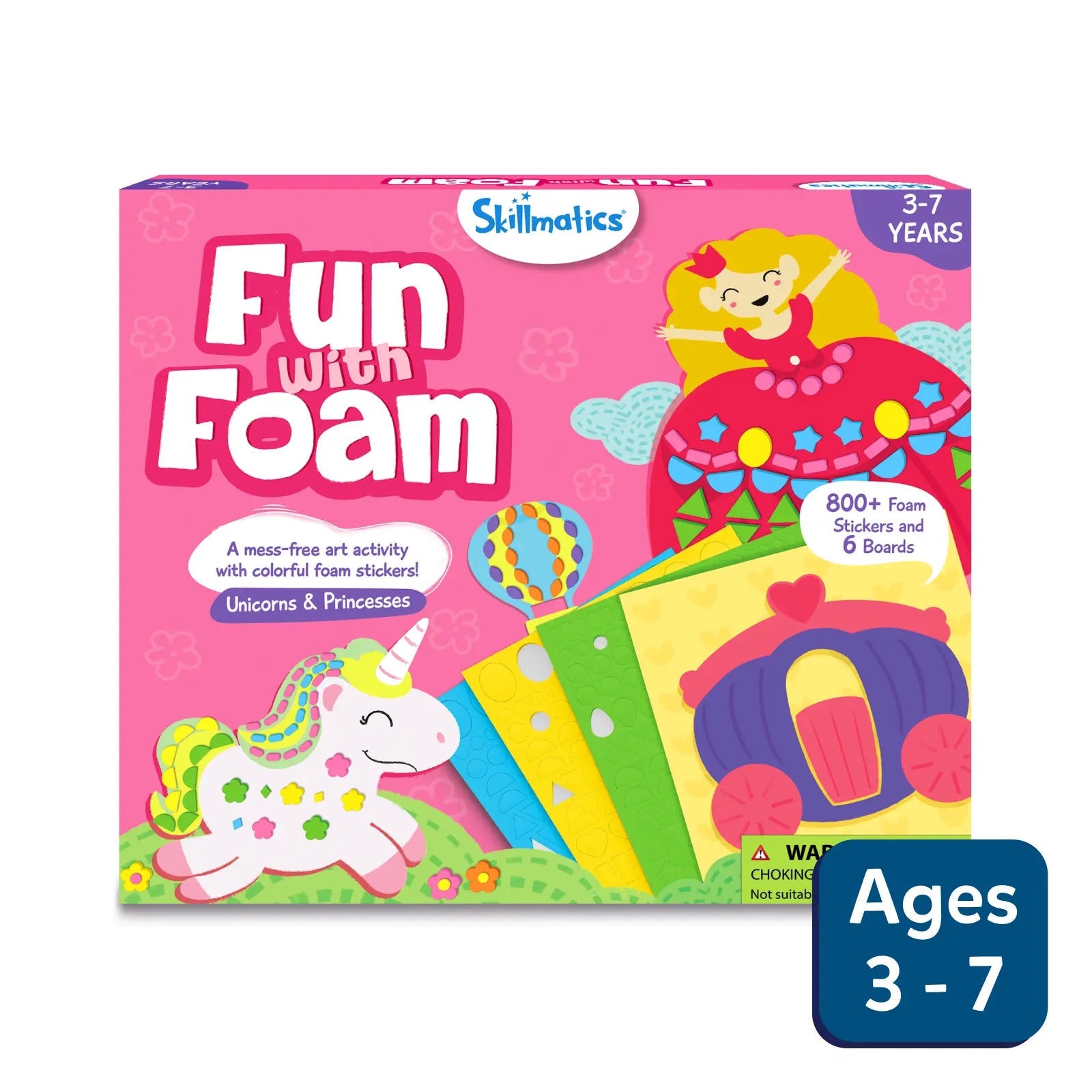 Colorful Fun with Foam craft kit for ages 3-7 featuring Unicorn and Princess sticker art