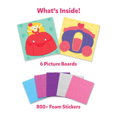 Princess-themed craft kit from Fun with Foam Unicorn & Princess sticker art for ages 3-7
