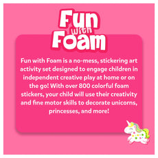 Fun with Foam activity set featuring Unicorn and Princess designs for ages 3-7