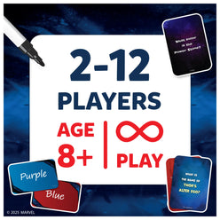 Marvel trivia game from Who Knows Marvel Best family and party card game for ages 8+
