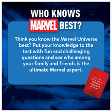 Marvel trivia game for family and parties from Who Knows Marvel Best? card game series
